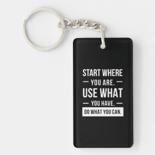 Birthday Gift Start Where You Are Key Ring