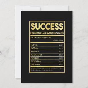Birthday Gift Success Nutritional Facts Invitation