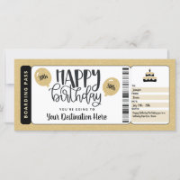 Birthday Gift Surprise Trip Boarding Pass Voucher