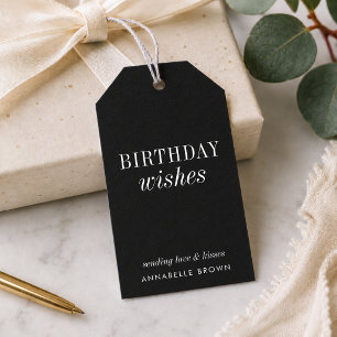 Birthday Gift Tags   Custom Black BDY Favour Tags