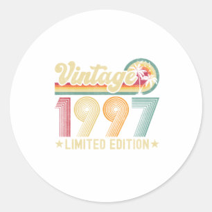 Birthday Gift Vintage Style for the 1997s Classic Round Sticker