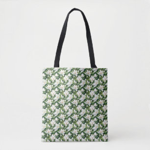 Birthday Gift White Magnolia Flowers Seamless Tote Bag