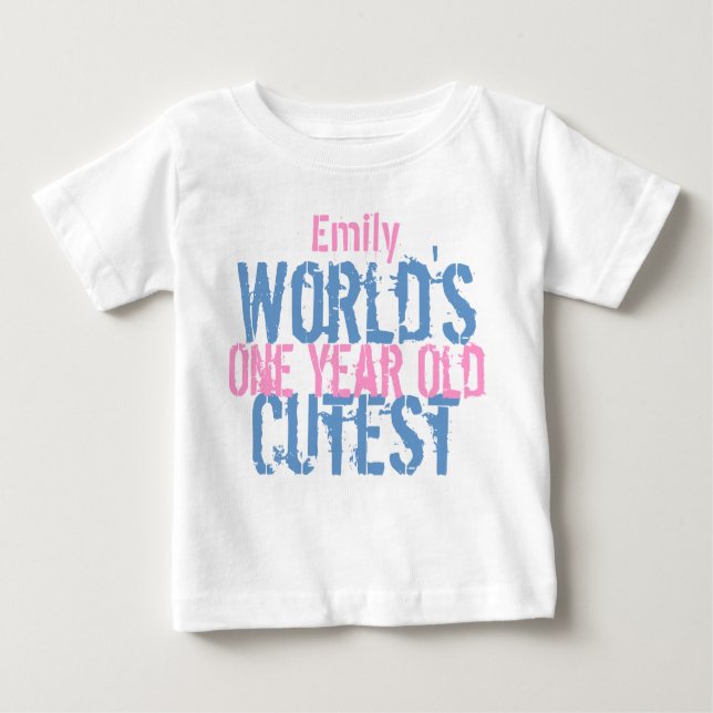 Birthday Gift World's Cutest 1 Year Old G300 Baby T-Shirt (Front)