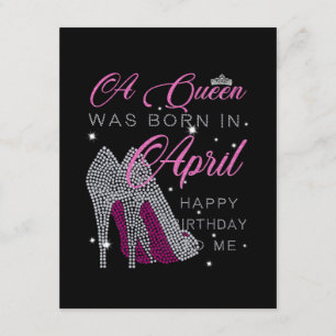 Birthday Gifts   A Queen Was Born In April Invitation
