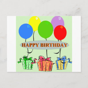 Birthday Gifts and Ballons Postcard