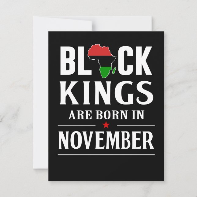 Birthday Gifts | Black Kings Are Born In November Card (Front)