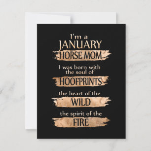 Birthday Gifts I'm A January Horse Mum Card