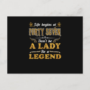 Birthday Gifts   Life Begins At Forty Seven Postcard