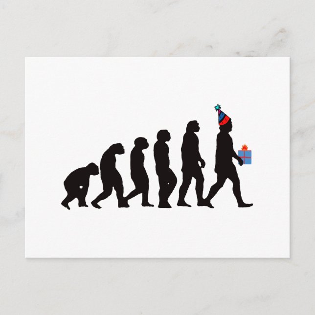 Birthday Gifts, Pary Evolution! Postcard (Front)