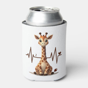 Birthday Giraffe Heartbeat Shirt for Woman Man Kid Can Cooler