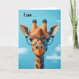 Birthday Giraffe Wearing Eyeglasses Card