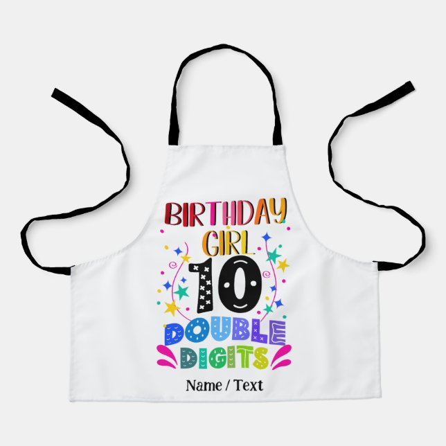 Birthday Girl 10 Double Digits Apron (Front)