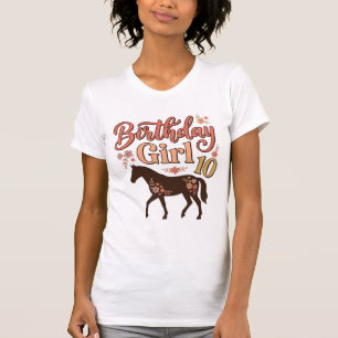 Birthday Girl 10 Horse Floral Vector Design_1 T-Shirt