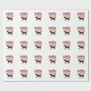 Birthday Girl 10 Horse Floral Vector Design_1 Wrapping Paper