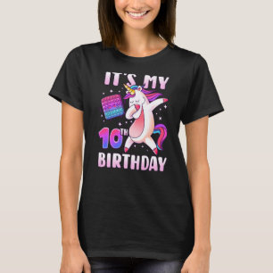 Birthday girl 10 years old pop it unicorn number 1 T-Shirt