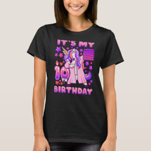 Birthday girl 10 years old, Unicorn, Pop it, 10th T-Shirt