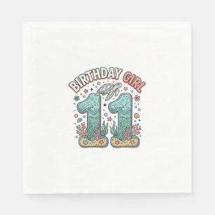 Birthday Girl 11 Sea Turtle Ocean Party Design_1 Napkin