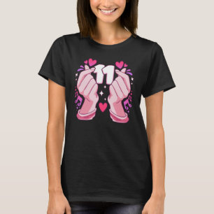 Birthday Girl 11 years old, K-pop heart, Saranghae T-Shirt