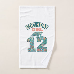 Birthday Girl 12 Sea Turtle Ocean Vintage Shirt De Hand Towel