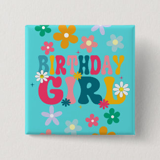 Birthday Girl 2" Square  15 Cm Square Badge