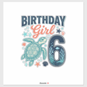 Birthday Girl 6 Sea Turtle Vector Design_1