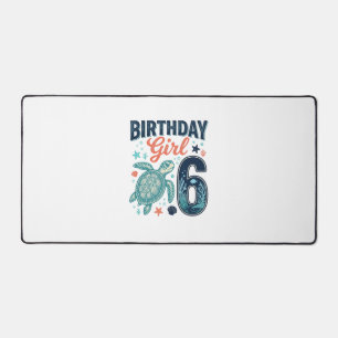 Birthday Girl 6 Sea Turtle Vector Design_1 Desk Mat
