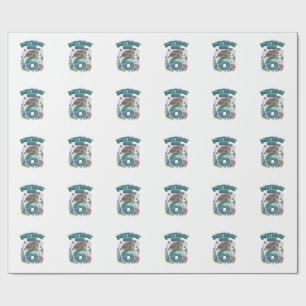Birthday Girl 6 Sea Turtle Vintage Party Design_1 Wrapping Paper