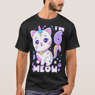 Birthday girl 6 years old cat unicorn 6th birthday T-Shirt