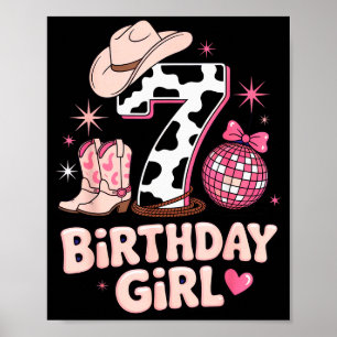 Birthday Girl 7 Cowgirl Party Outfit Fun Disco The Poster