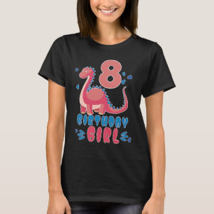 Birthday Girl 8 Years Old Dinosaurs Matching Famil T-Shirt