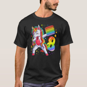 Birthday Girl 8 years old, Unicorn, Number 8 T-Shirt