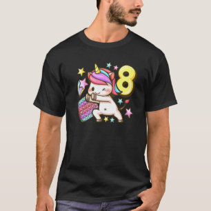 Birthday girl 8 years old, Unicorn, Pop It, Number T-Shirt