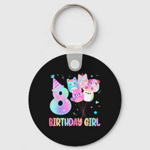 Birthday Girl 8th Birthday Squish Squad Mallow Gir Key Ring