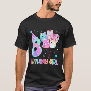 Birthday Girl 8th Birthday Squish Squad Mallow Gir T-Shirt