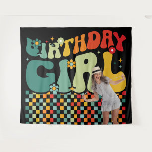 Birthday Girl 90s Star Shot Backdrop Tapestry