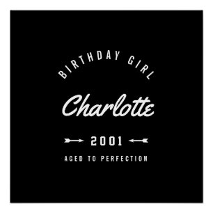 Birthday Girl Aged To Perfection Retro Poster