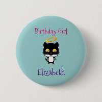 Birthday Girl Angel Halo Kitty Cat Personalised