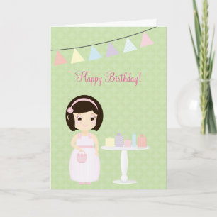 Birthday Girl at Gift Table Card
