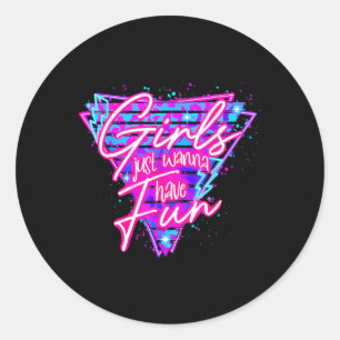 Birthday Girl Birthday Party Girls Just Wanna Have Classic Round Sticker