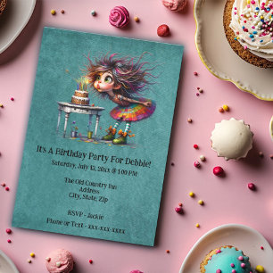 Birthday Girl Blowing Out Candles Invitation