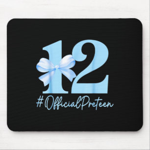 Birthday Girl Blue Coquette Bow 12 Year Old Offici Mouse Pad
