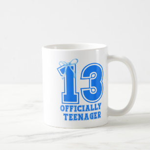 Birthday Girl Blue Coquette Bow 13 Years Old 13th Coffee Mug