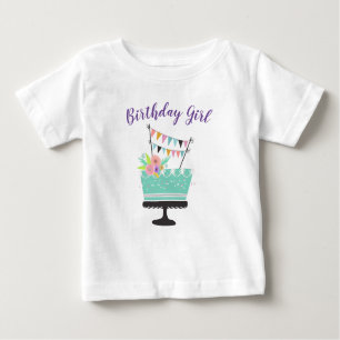 birthday girl cake celebration monogram baby T-Shirt