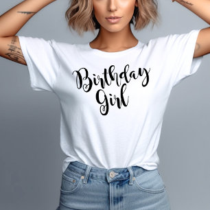 Birthday Girl Calligraphy Script Womens Tri-Blend Shirt