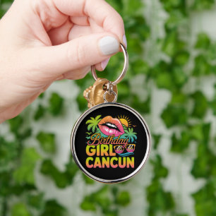 Birthday Girl Cancun 2026 Tropical Vacation Trip Key Ring