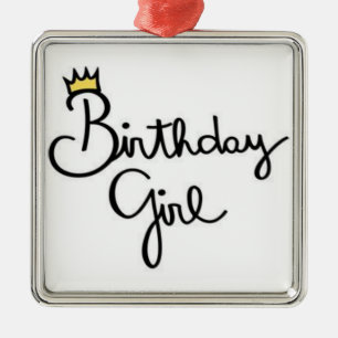 ***BIRTHDAY GIRL*** CHRISTMAS *BIRTHDAY ORNAMENT* METAL ORNAMENT