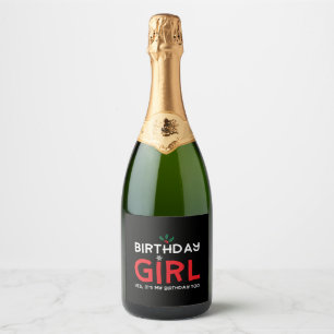 Birthday Girl Christmas Xmas B Day Sparkling Wine Label