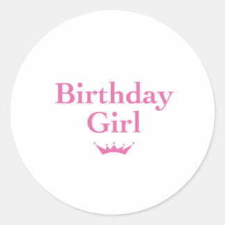 birthday girl classic round sticker