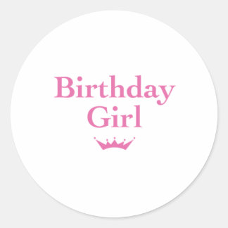 birthday girl classic round sticker