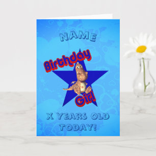 Birthday Girl Cute Dinosaur Personalised Birthday  Card